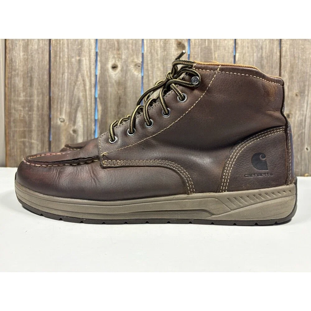 Carhartt Brown Leather Chukka Ankle Boots Lace-Up Rubber Sole Men’s 11 M